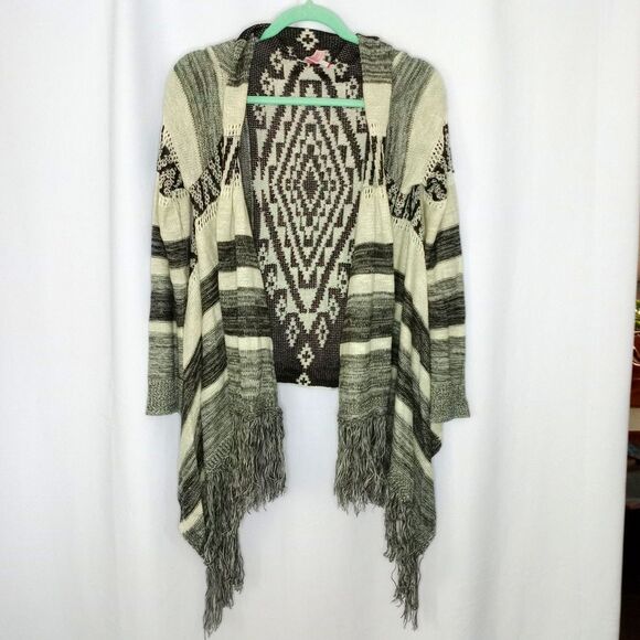 NOBO No Boundaries Southwestern Knit Long Shrug Open Cardigan Sweater Jrs Med - Picture 1 of 5